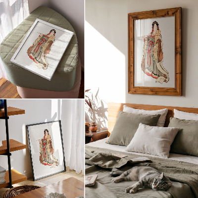 Premium stenski plakat Benten (boginja ljubezni) (18.–19. stoletje), ilustracija Japonke iz kamene dobe, delo Katsushike Hokusaija