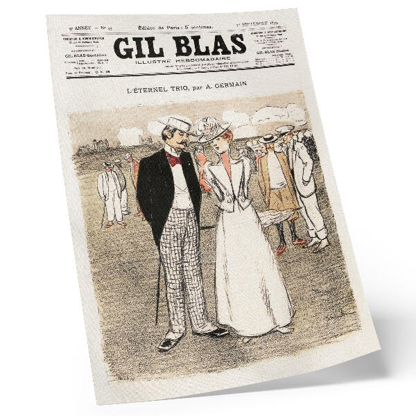 Eleganten plakat za dnevno sobo Večni trio (1899) – gravura Théophila Alexandra Steinlena