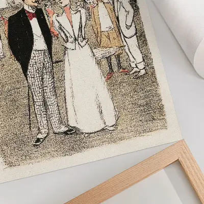 Eleganten plakat za dnevno sobo umetniška gravura Večni trio iz leta 1899 avtorja Théophila Alexandra Steinlena