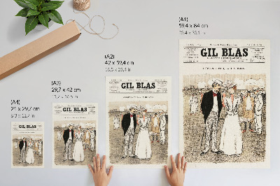 Eleganten plakat za dnevno sobo Večni trio (1899) – gravura Théophila Alexandra Steinlena