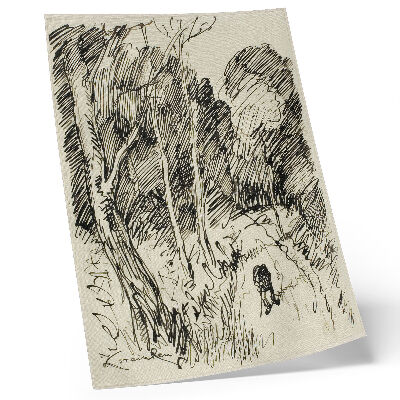Umetniški tisk na platno Gozdna pokrajina s potepuhom, Théophile-Alexandre Pierre Steinlen