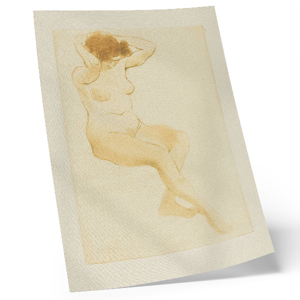 Eleganten plakat za dnevno sobo Ženska, ki si popravlja lase, tričetrtinski pogled, Théophile-Alexandre Pierre Steinlen