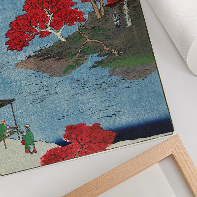 Eleganten plakat za dnevno sobo Jesen v templju Akiba v Ukijiju (1857) starinski japonski grafik Utagawe Hiroshigeja