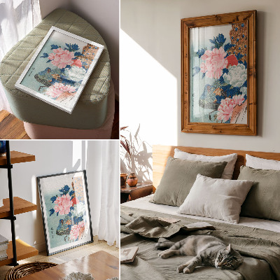 Plakat Pav in potonike, starinski japonski lesorez Utagawe Hiroshigeja