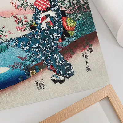 Japonka (1844-1846), vintage lesorez Utagawa Hiroshige eleganten plakat za dnevno sobo