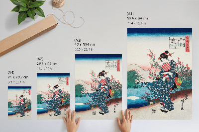 Eleganten plakat za dnevno sobo Japonka (1844-1846), vintage lesorez Utagawa Hiroshige