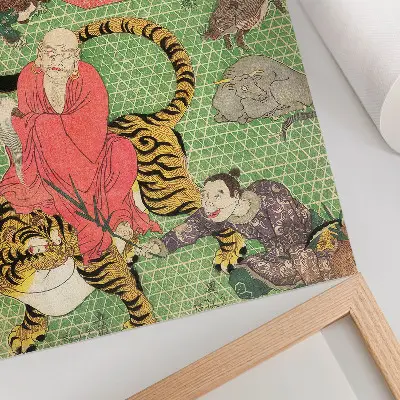 Umetniški tisk na platno košarski izdelki obrtnika Ichide Shōshichirōja iz Naniwe, zgodovinski japonski lesorez Utagawe Hiroshigeja iz leta 1819