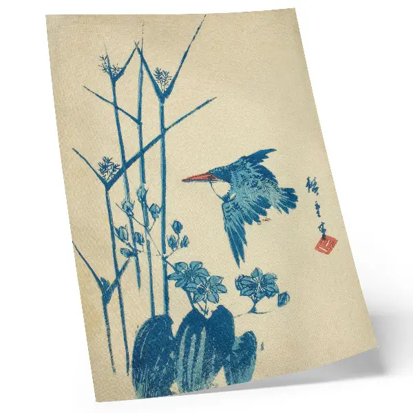 Plakat vodomec in monohrom Utagawa Hiroshige