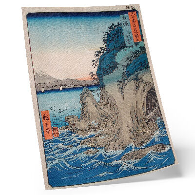 Premium stenski plakat Vhod v jamo na otoku Enoshima v provinci Sagami, št. 15, avtor Utagawa Hiroshige