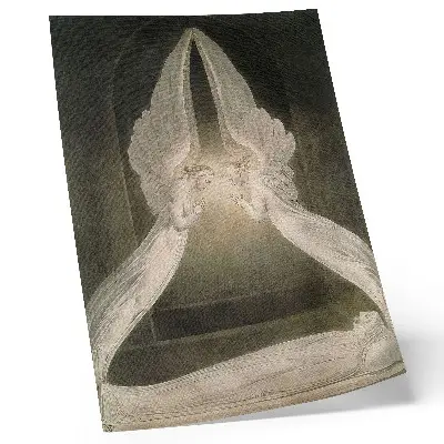 Premium stenski plakat akvarel Kristus v grobu, ki ga varujejo angeli iz leta 1805 avtorja Williama Blakea