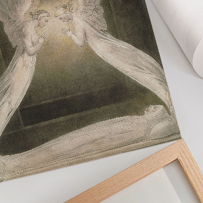 Premium stenski plakat Kristus v grobu, ki ga varujejo angeli (1805), akvarel Williama Blakea