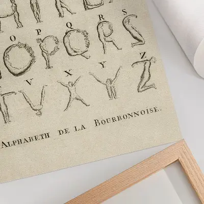 Plakat Gola abeceda in Abeceda de la Bourbonnoise iz leta 1790