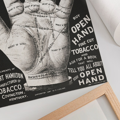Eleganten plakat za dnevno sobo Odprta dlan, branje z dlani