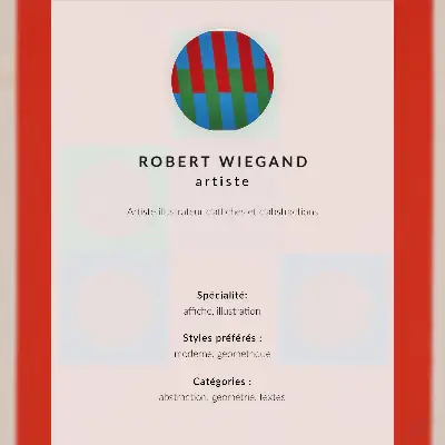 Plakat za razstavo Roberta Wieganda umetniški tisk na platnu iz leta 1965