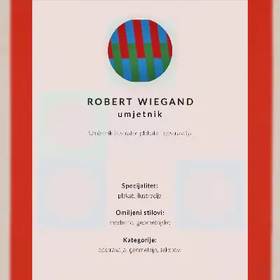 Plakat za razstavo Roberta Wieganda umetniški tisk na platnu iz leta 1965