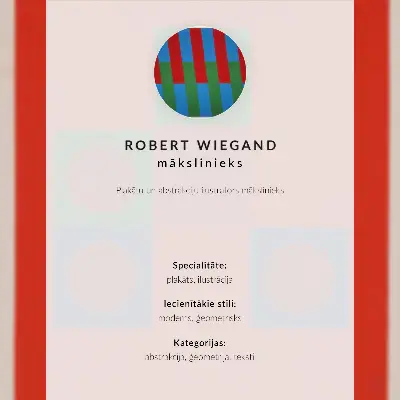 Plakat za razstavo Roberta Wieganda umetniški tisk na platnu iz leta 1965