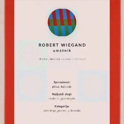 Plakat za razstavo Roberta Wieganda umetniški tisk na platnu iz leta 1965