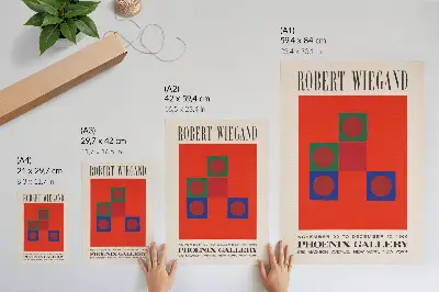 Plakat za razstavo Roberta Wieganda umetniški tisk na platnu iz leta 1965
