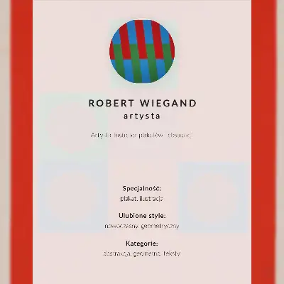 Plakat za razstavo Roberta Wieganda umetniški tisk na platnu iz leta 1965