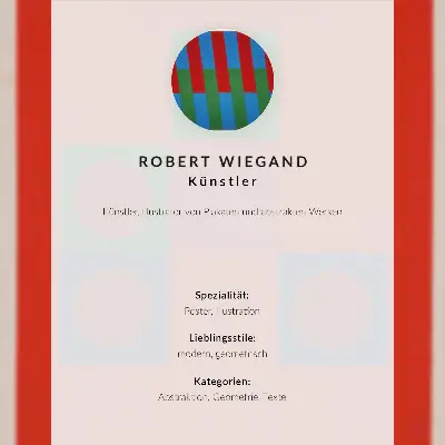 Plakat za razstavo Roberta Wieganda umetniški tisk na platnu iz leta 1965