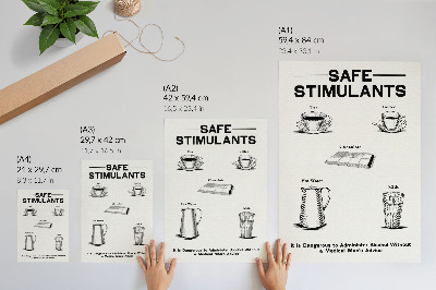 Premium stenski plakat Varni stimulansi, ki jih je odobril Odbor za absorpcijo Dominion Scientific