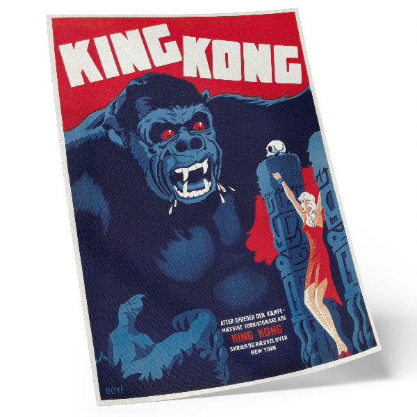 Eleganten plakat za dnevno sobo Danski filmski plakat za King Kong (1933)