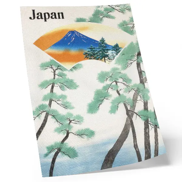 Umetniški tisk na platno starinska ilustracija Potovanja japonske vladne železnice iz leta 1930