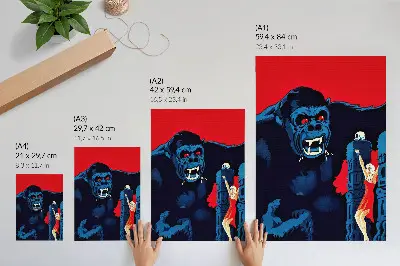 Danski filmski plakat za film King Kong (1933) eleganten plakat za dnevno sobo