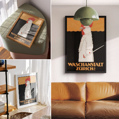 Plakat Waschanstalt Zurich (1905), zgodovinski reklamni plakat Roberta Hardmeyerja