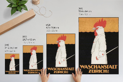 Plakat Waschanstalt Zurich (1905), zgodovinski reklamni plakat Roberta Hardmeyerja