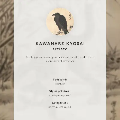 Plakat Mačka lovi žabo umetniško delo Kawanabe Kyosaia za dnevno sobo