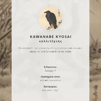 Plakat Mačka lovi žabo umetniško delo Kawanabe Kyosaia za dnevno sobo