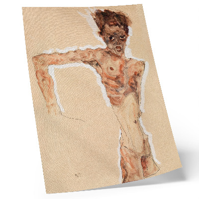 Plakat Goli moški: Avtoportret (1911) Egona Schieleja – moška slika iz zbirke muzeja MET