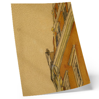 Umetniški tisk na platno Pogled od spredaj na stavbo (hiša v Krumauu) (1910), Egon Schiele