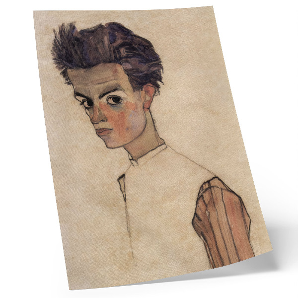 Eleganten plakat za dnevno sobo Avtoportret Egona Schieleja (1910)