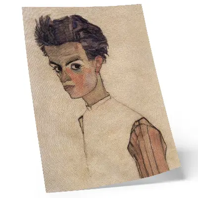 Plakat Avtoportret Egona Schieleja (1910) eleganten dodatek za dnevno sobo