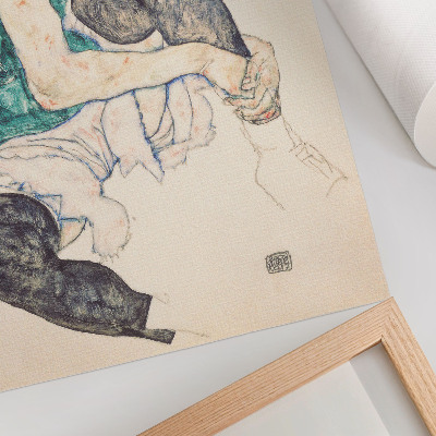 Premium stenski plakat Sedeča ženska z dvignjenim kolenom (1917), Egon Schiele