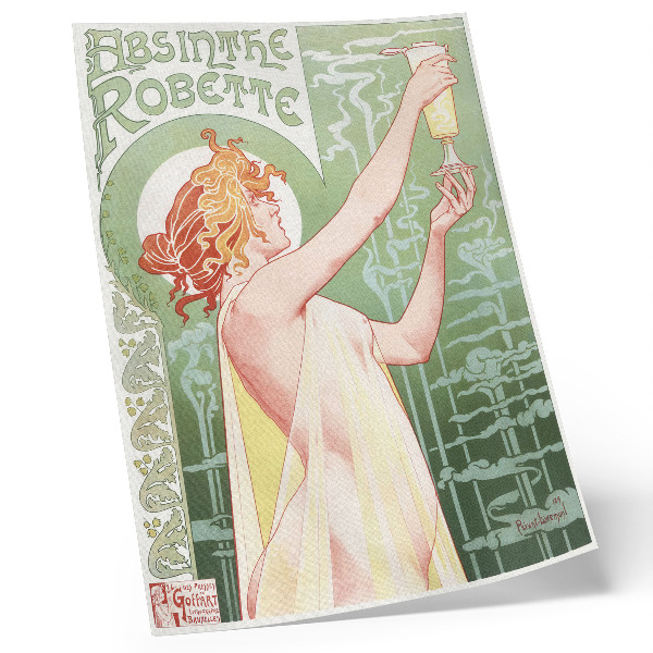 Premium stenski plakat Kromolitografija Privat Livemont (1896), avtor Absinthe Robette
