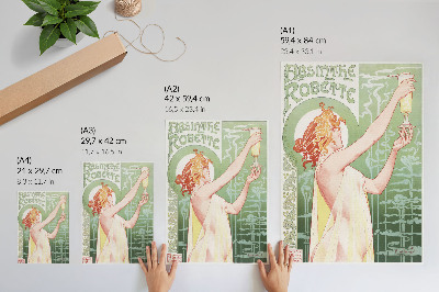 Premium stenski plakat Kromolitografija Privat Livemont (1896), avtor Absinthe Robette