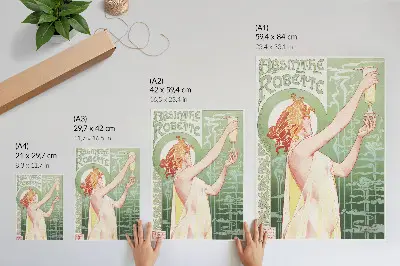 Premium stenski plakat kromolitografija Privat Livemont (1896) z motivom Absinthe Robette
