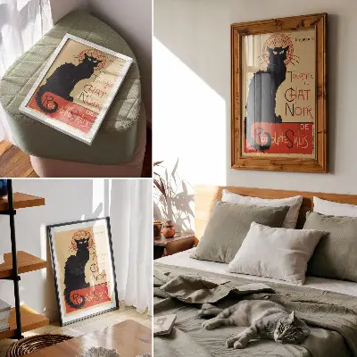 Plakat Tournée du Chat Noir (1896) avtorja Théophile-a Alexandrea Steinlena eleganten plakat za dnevno sobo