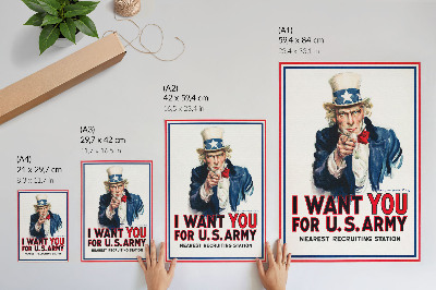 Umetniški tisk na platno Iskanje ameriških vojakov, estetska litografija Jamesa Montgomeryja Flagga