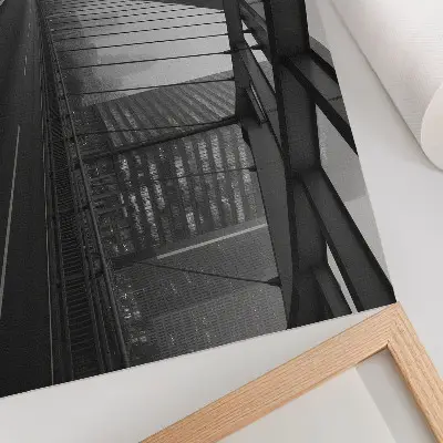 Plakat mestni most z veličastnimi stavbami v slogu stroge elegance