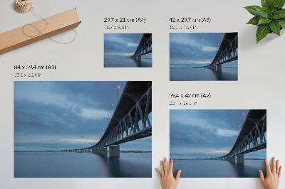 Plakat na platnu Sodoben most čez mirno vodo