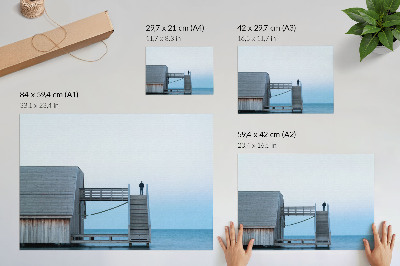 Plakat Minimalizem, mir, oseba, stopnice, arhitektura