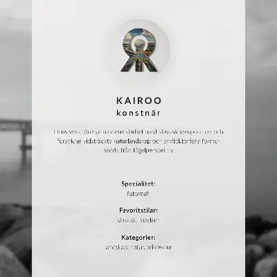 Plakat s teksturo platna fjord, gore, mesto, mir in harmonija