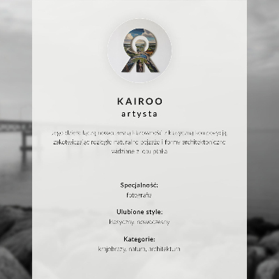 Plakat s teksturo platna Fjordi, gore, mesto, mir in harmonija