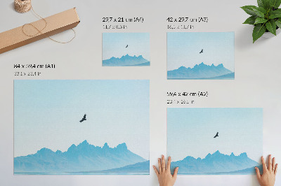 Plakat Minimalistična pokrajina gorskih ptic