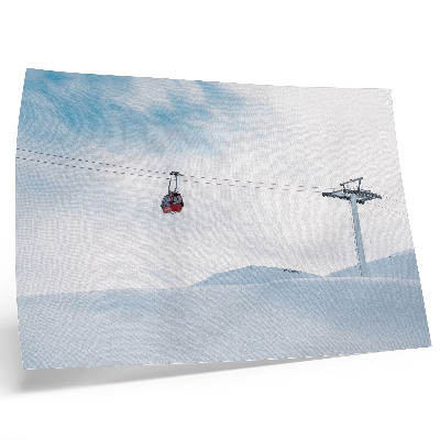 Plakat Gore, gondola, nebo, dinamični barvni kontrast