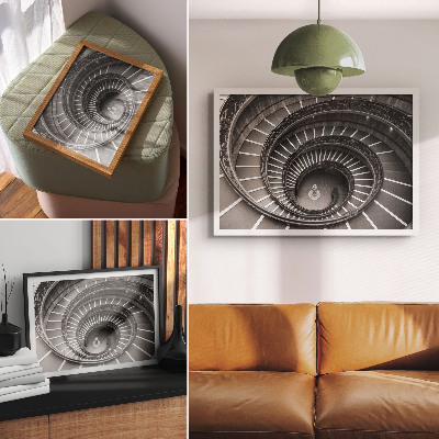 Plakat Eleganca arhitekture spiralnih stopnišč